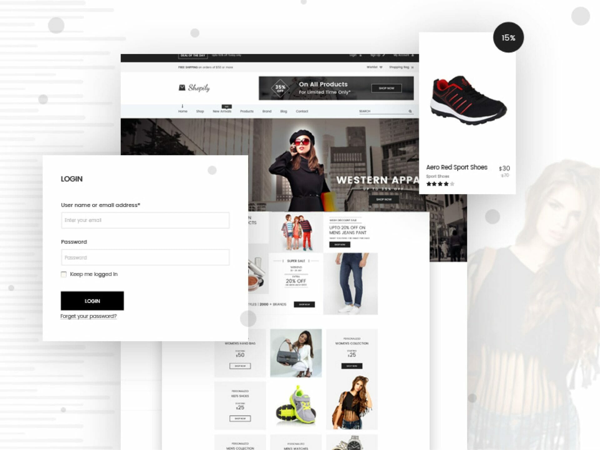 design di esempio di un sito e-commerce
